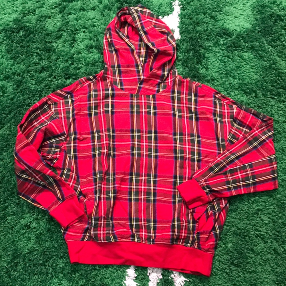 MNML PLAID HOODIE SZ S
